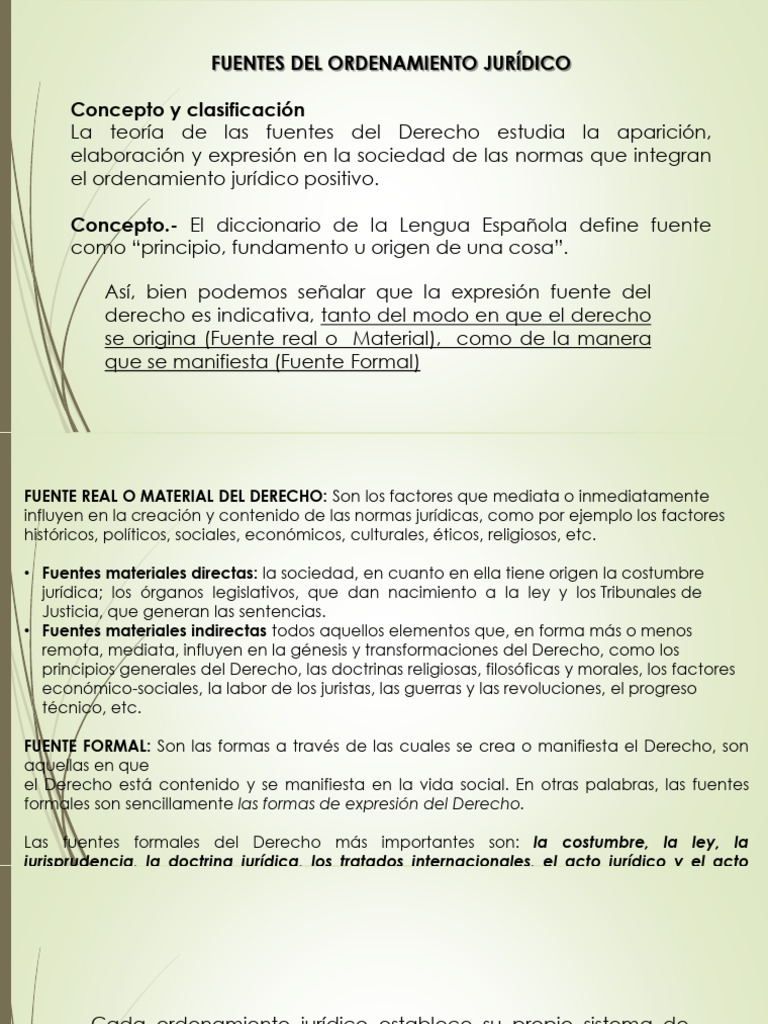 Las Fuentes Del Ordto - Juridico | PDF | Constitución | Fuentes del derecho