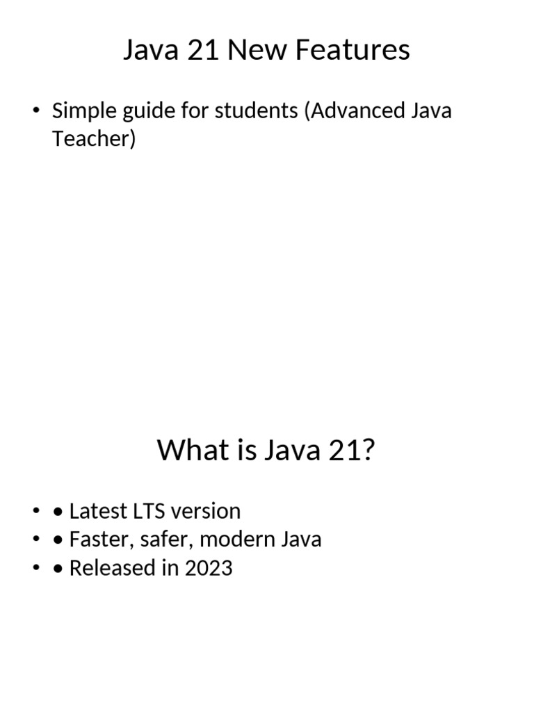 Java21 Features Presentation | PDF