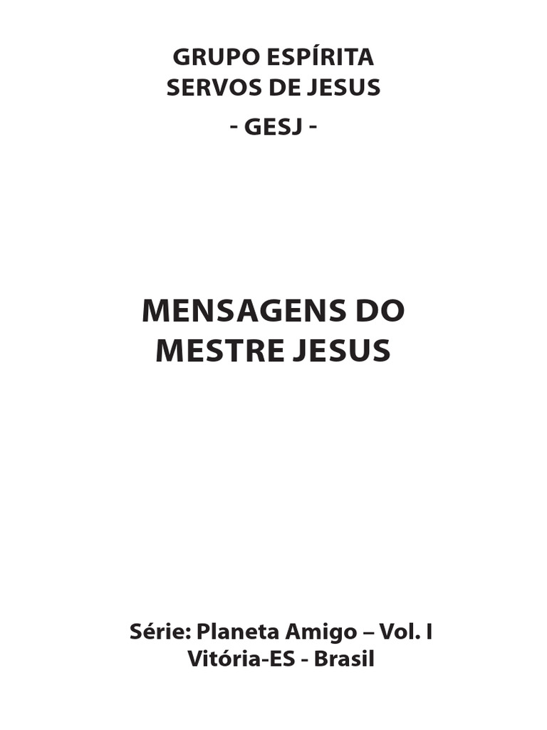 Mensagens Mestre Jesus | PDF | Amor | Jesus