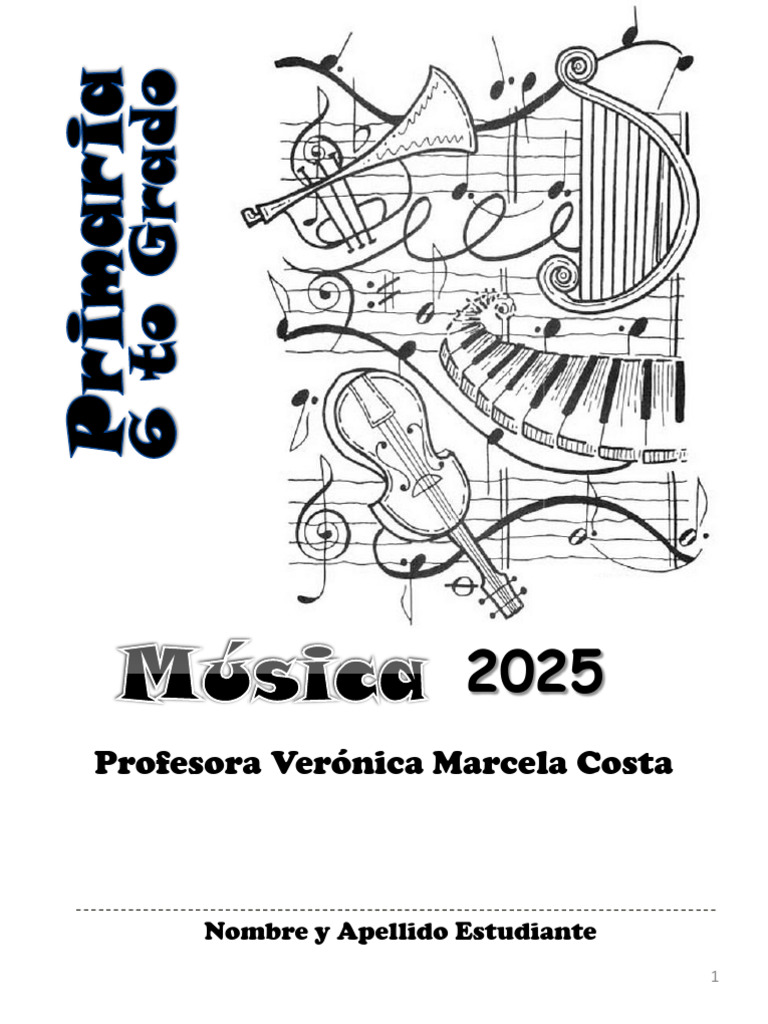 Cuadernillo 6to Grado Primaria 2025 | PDF | Sound | Musicology