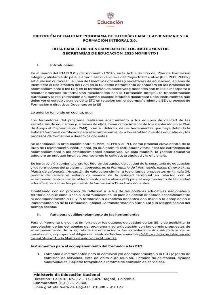 Ruta para El Diligenciamiento de Los Instrumentos Se Mi | PDF | Bogotá ...
