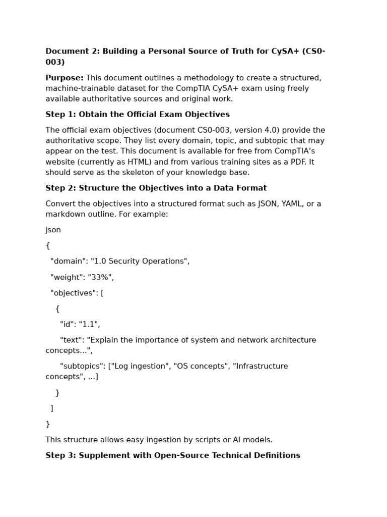 Building Source of Truth For CS0-003 Per Doc 1 | PDF | Information ...