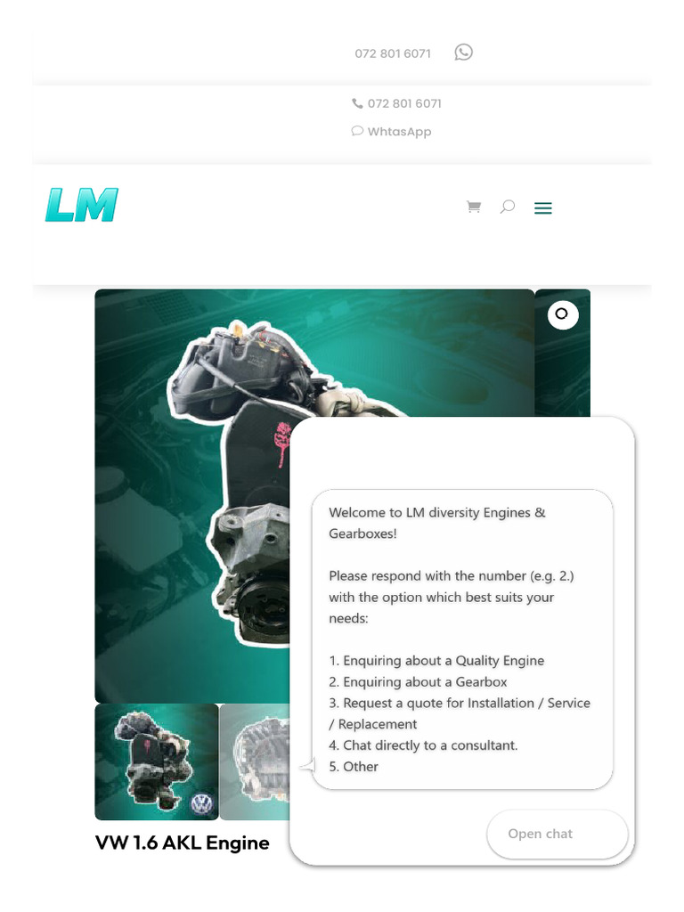 VW 1.6 AKL Engine - LM Diversity Engines & Gearboxes | PDF | Volkswagen ...
