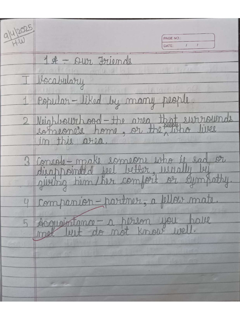 Grade 4 English Notebook Notes | PDF