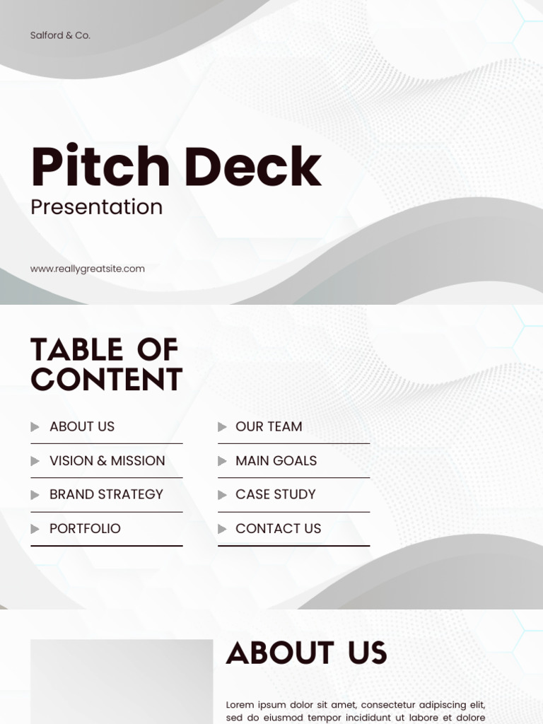 Grey and White Minimalist Pitch Deck Presentation | PDF
