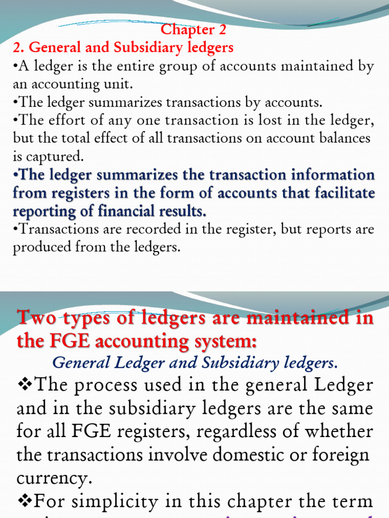 General Ledger and Subsidiary Ledger in | PDF | Debits And Credits ...