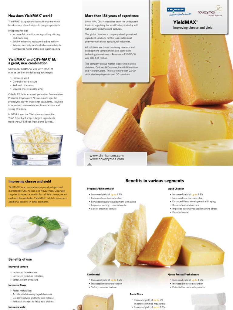 YieldMAX Improving Cheese and Yield Trifolder | PDF | Cheese | Dairy ...