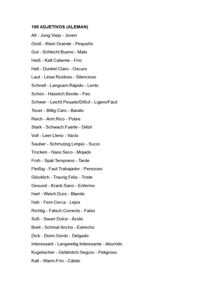 100 Adjetivos | PDF