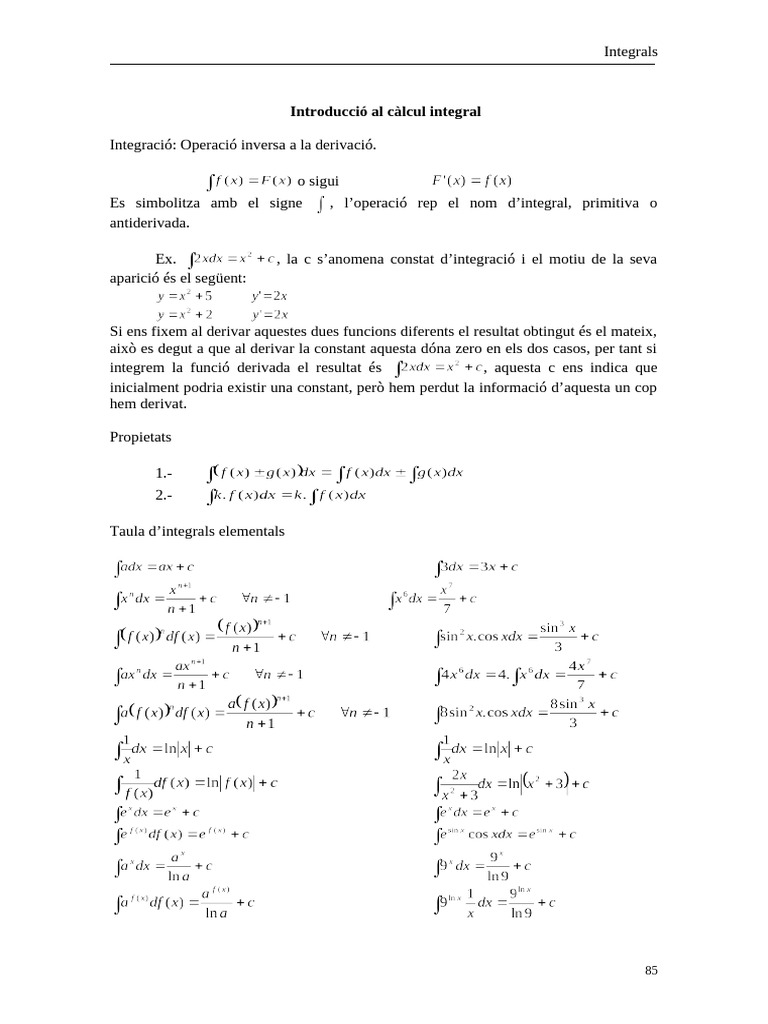 Integrals | PDF