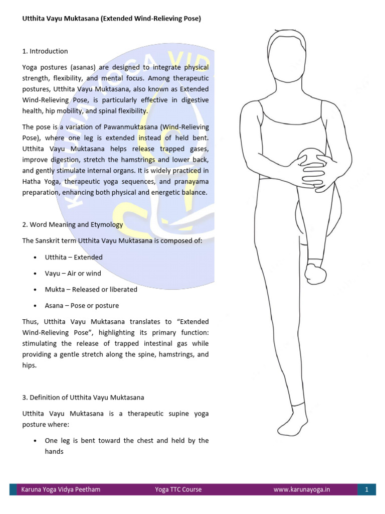 Utthita Vayu Muktasana (Extended Wind-Relieving Pose) | PDF ...
