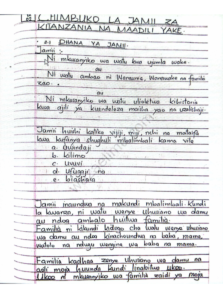 Historia Ya Tanzania Na Maadili Topic 2 Form One | PDF