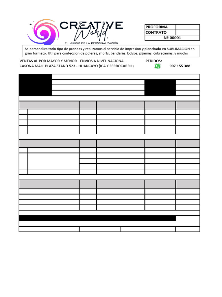 Proforma Creative | PDF | Operaciones unitarias | Materiales transparentes
