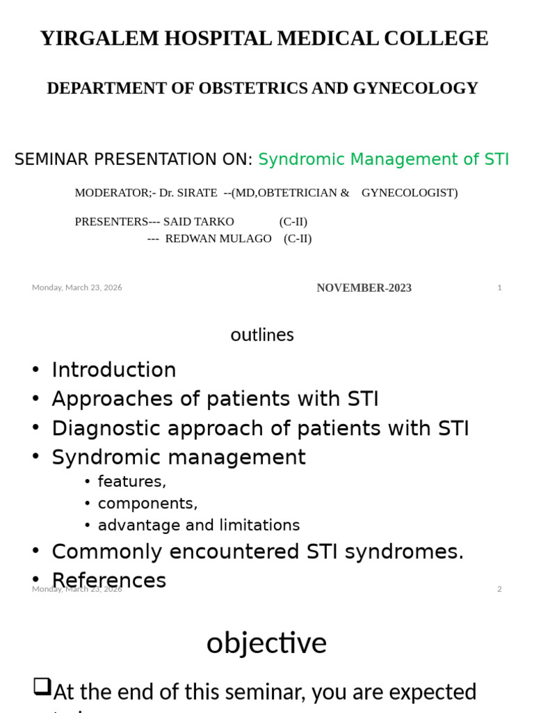 STI Seminar c-II | PDF | Sexually Transmitted Infection | Diseases And ...