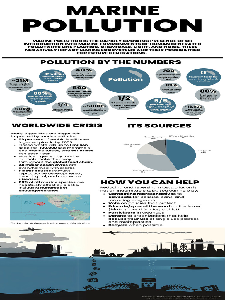Marine Pollution Infographic | PDF | Pollution | Plastic