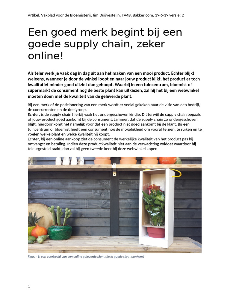Artikel Een Goed Merk Begint Bij Een Goede Supply Chain | PDF