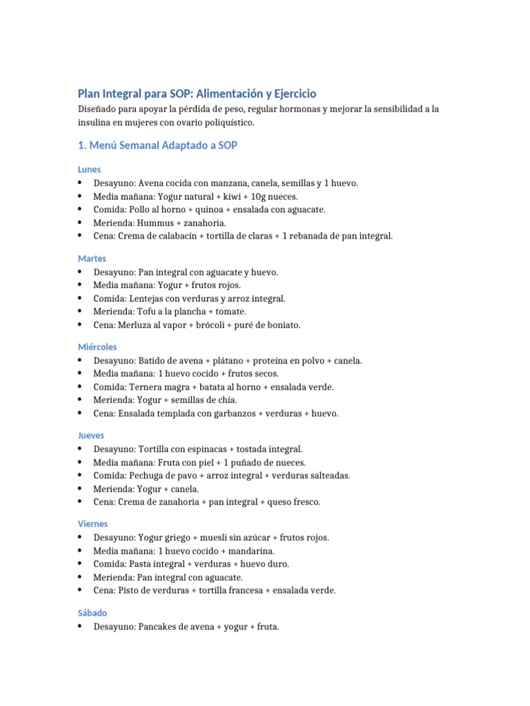 Plan Integral SOP Completo | PDF | ensalada | Alimentos