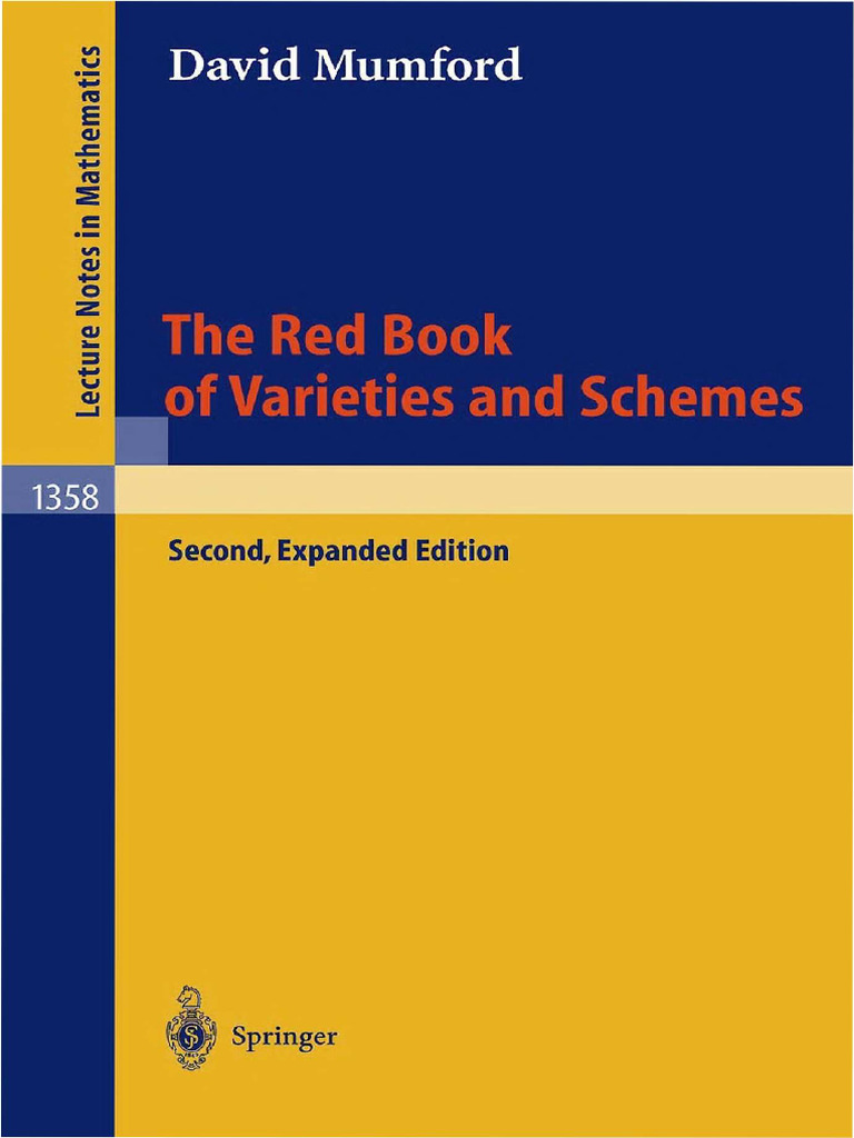 The Red Book of Varieties and Schemes | PDF | Ring (Mathematics) | Geometry