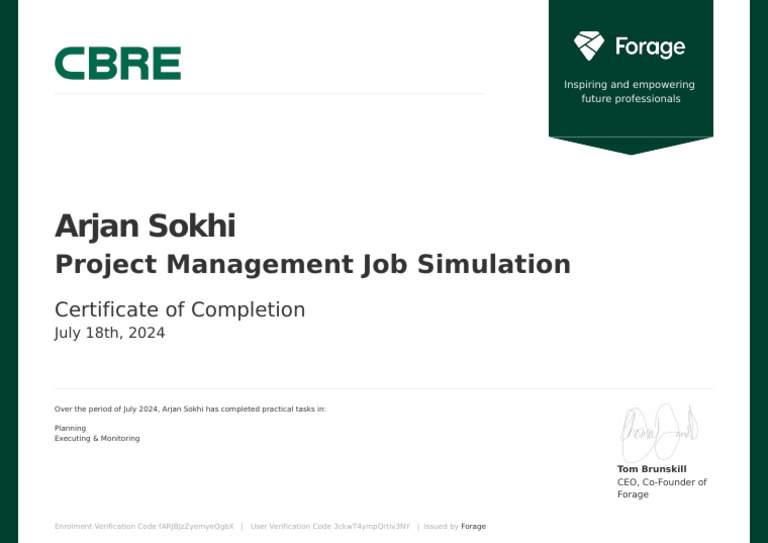 Virtual Work Experience Project Management | PDF