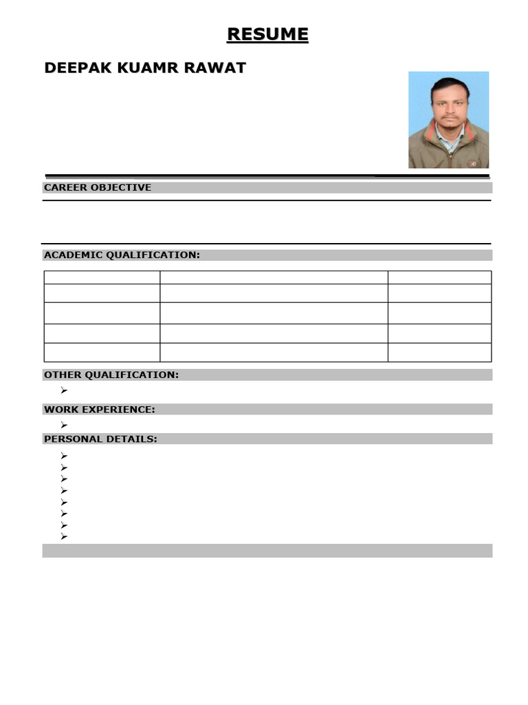 Deepak Kumar Rawat Resume | PDF