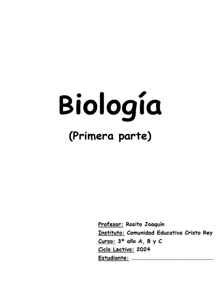 Teoria 3ro Ao Bio Rosito CR Parte 1 | PDF
