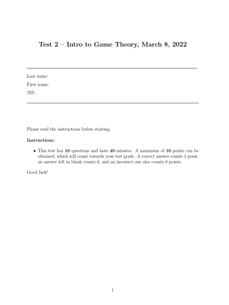 Test 2 - 2022 (With Solutions) | PDF | Play (Activity) | Mathematical ...