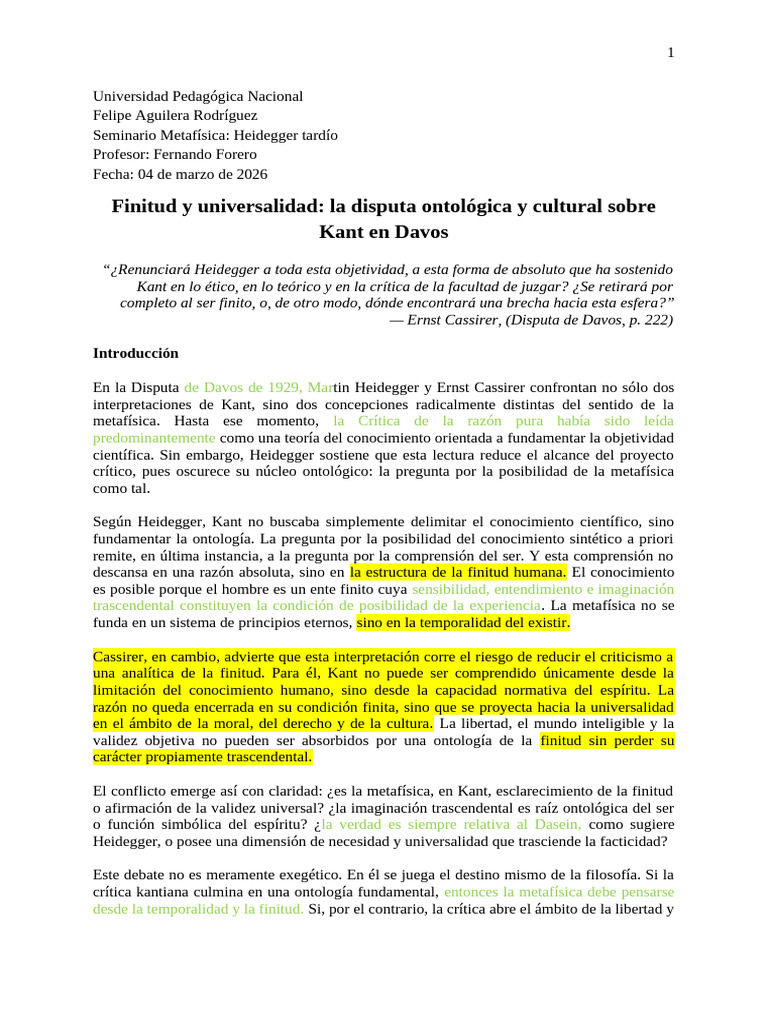 Ponencia - Finitud y Universalidad La Disputa Ontológica y Cultural ...