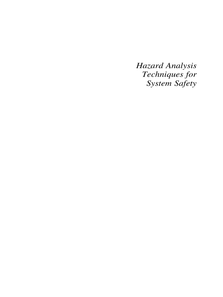 Hazard Analysis Techniques For System Safety - 2005 - Ericson ...