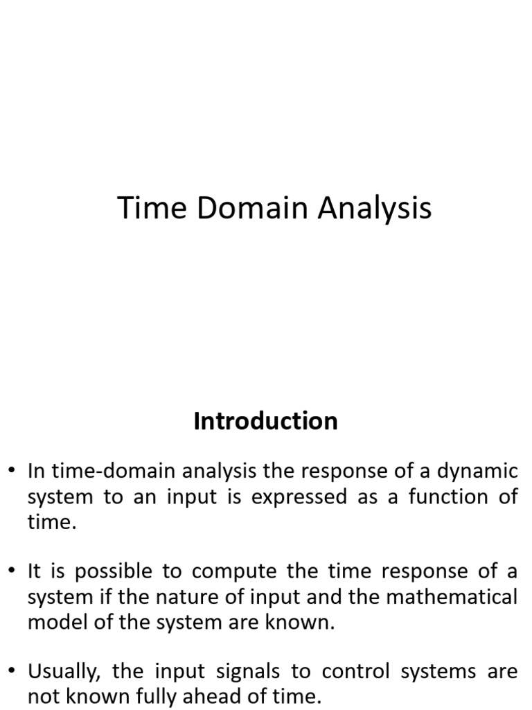 6.time Domain Analysis & First Order System | PDF | Mechanics | Applied ...