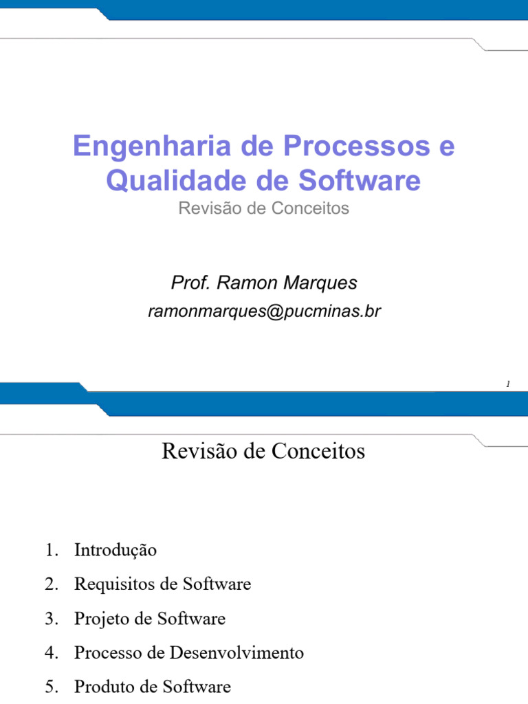 Engenharia de Processos e Qualidade de Software - Aula 0 - Revisão de ...