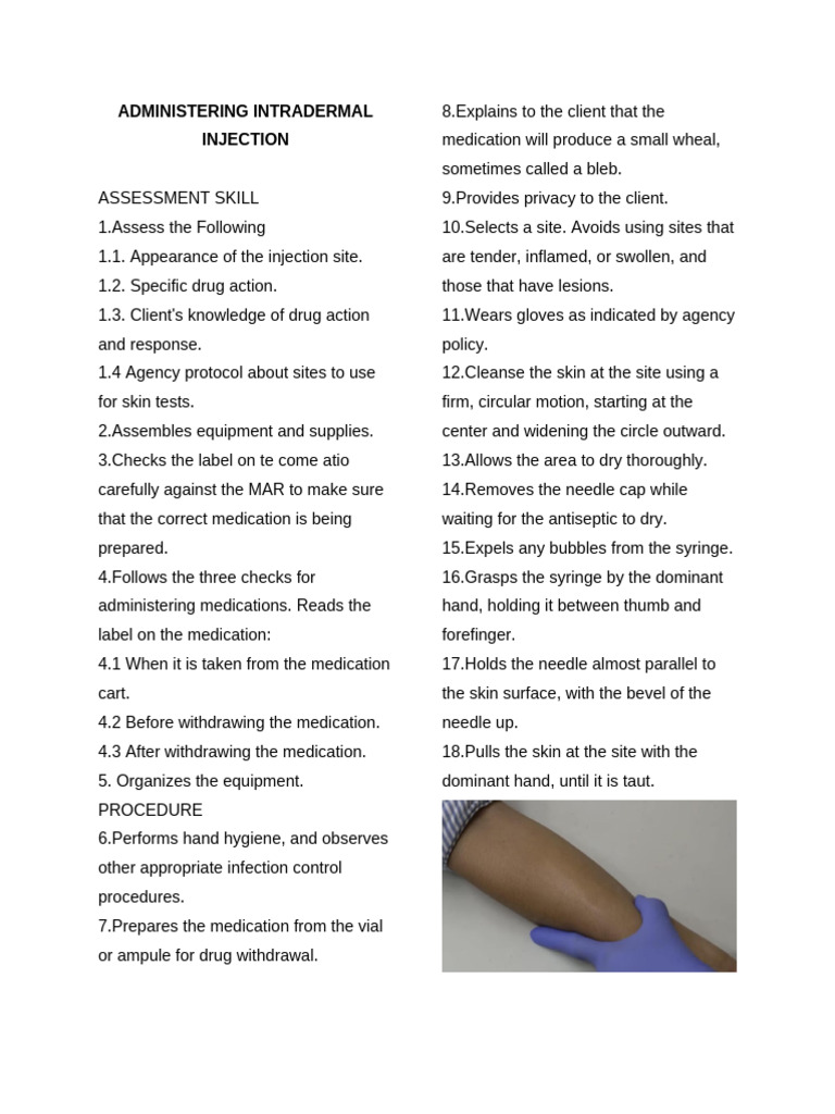 Id Procedure | PDF | Injection (Medicine) | Clinical Medicine