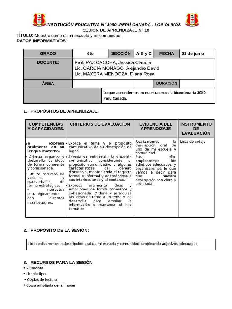 03-06-comSesionMuestrocomo Es Mi Escuela y Mi Comunidad | PDF ...