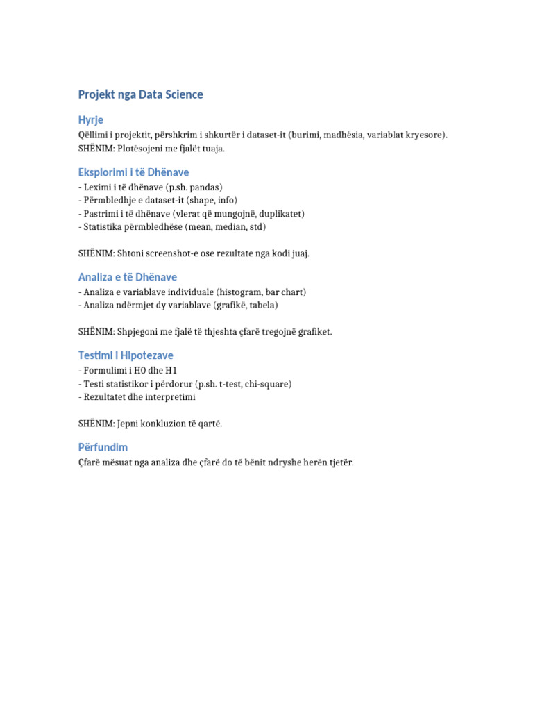Projekt Data Science Template | PDF
