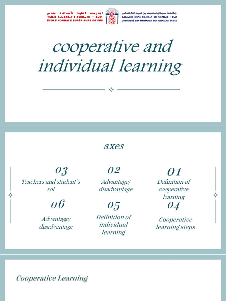 Cooperative and Individual Learning Exposé | PDF | Learning | Teachers