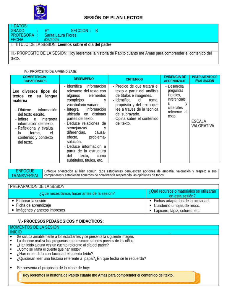 6° Sesión de Plan Lector - Conmemoramos La Batalla de Arica y Día de La ...