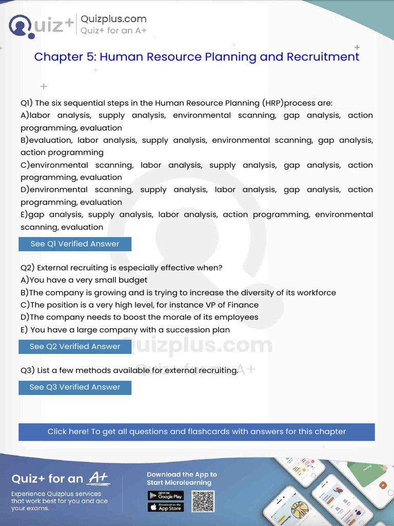 The Six Sequential Steps in The Human Resource Planning Hrpprocess Are ...