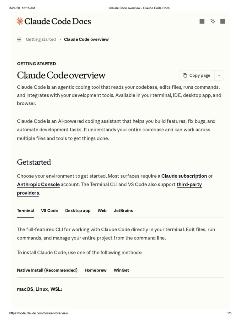 Claude Code Overview - Claude Code Docs | PDF | Command Line Interface ...