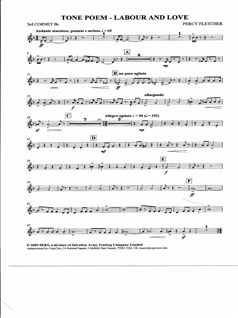 Labour and Love 3nd Cornet | PDF