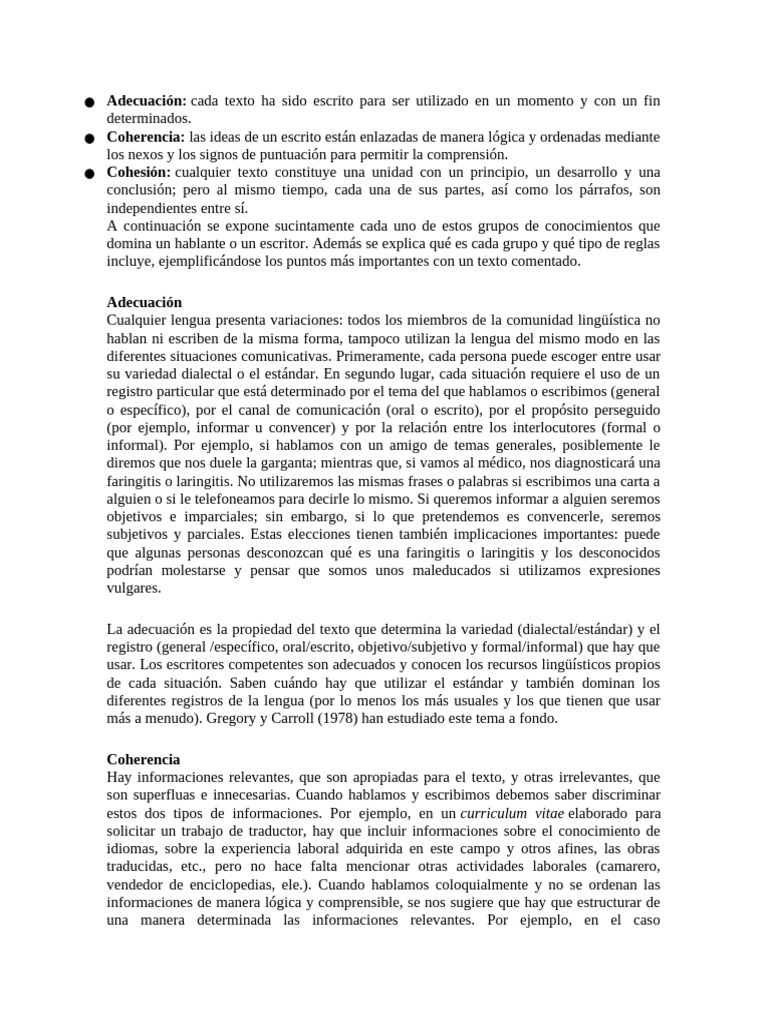 Ade, Coh, Coher | PDF | Dialecto | Comunicación