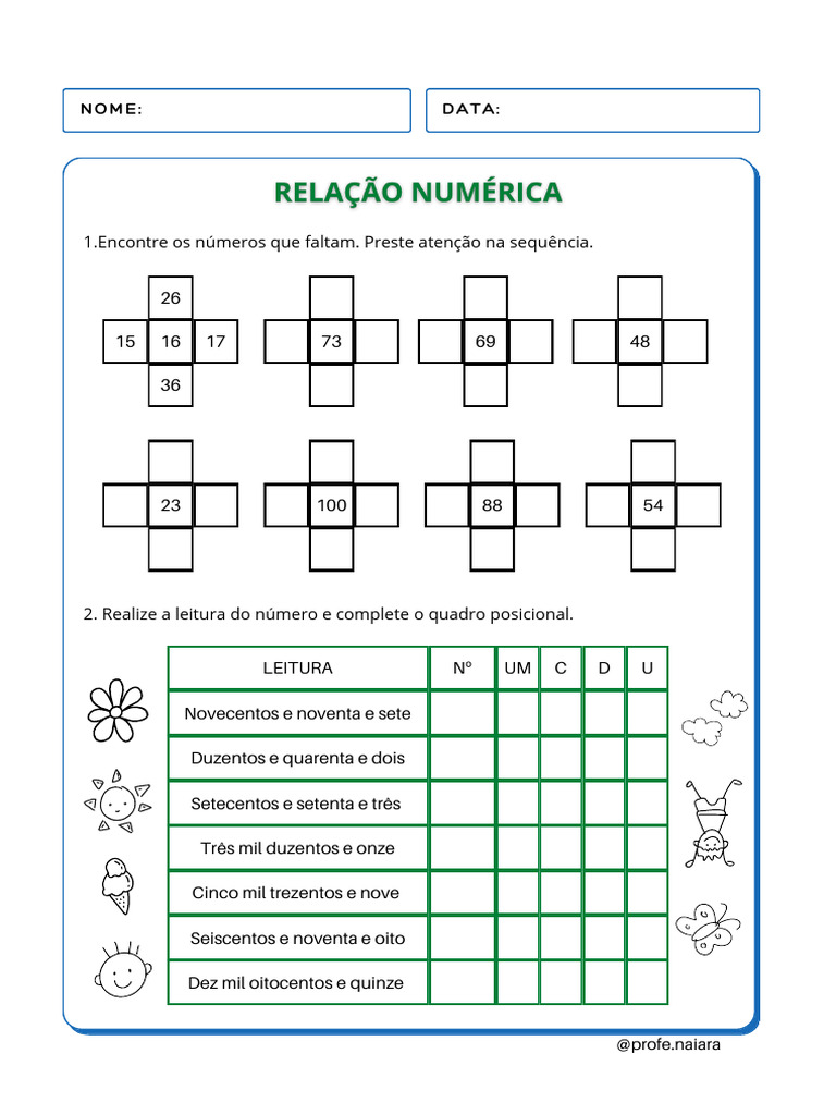 Atividade Reforço - Matemática - 3 Ano | PDF