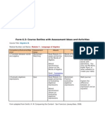 Form 6.3: Course Outline With Assessment Ideas and Activities