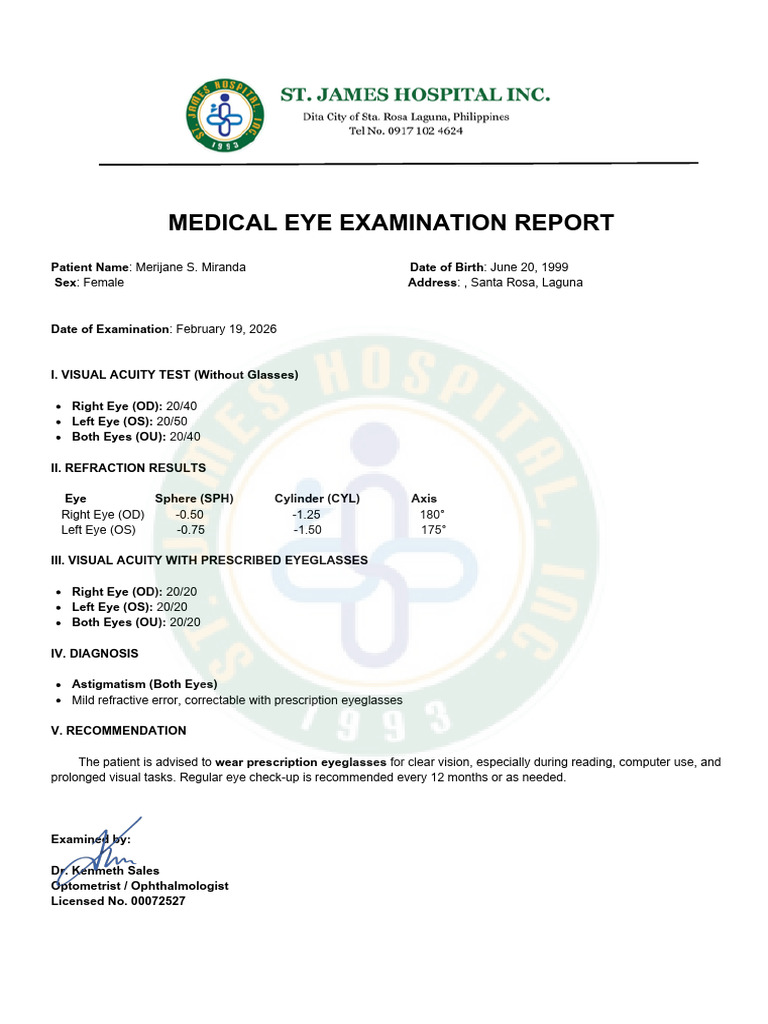 Medical Eye Test Report - 20260221 - 165134 - 0000 | PDF