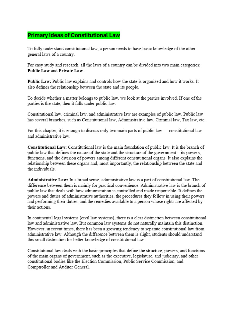 Constitutional Law Chapter 1 | PDF | Constitution | Public Law