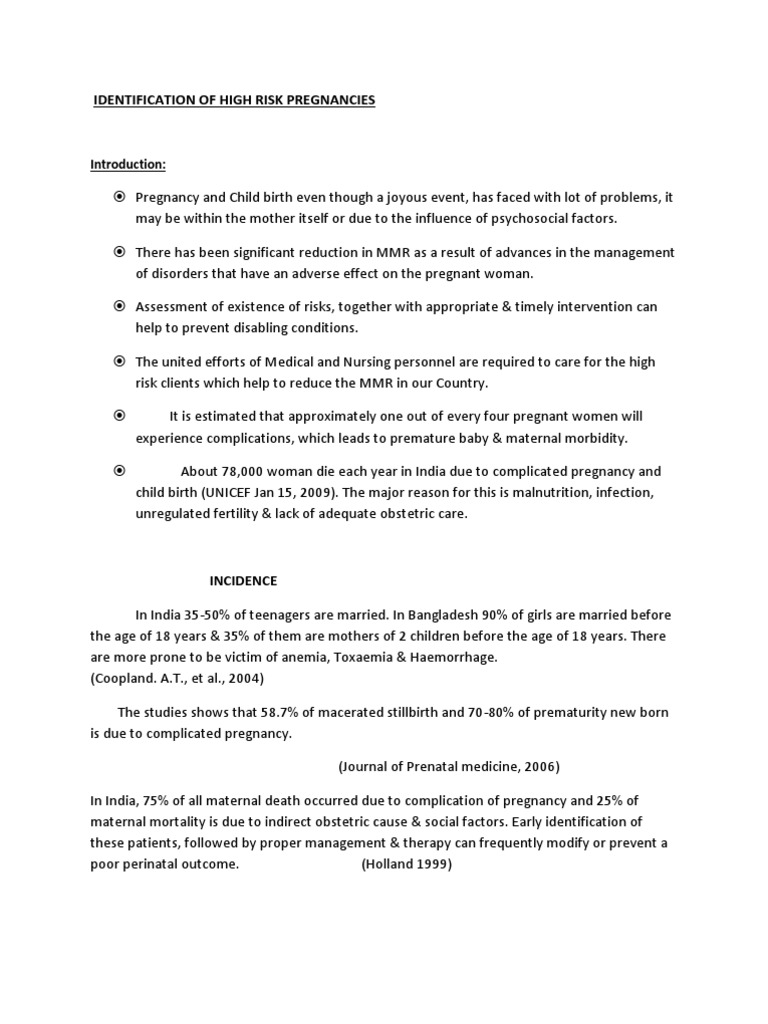 Identifying High-Risk Pregnancies | PDF | Childbirth | Maternal Death
