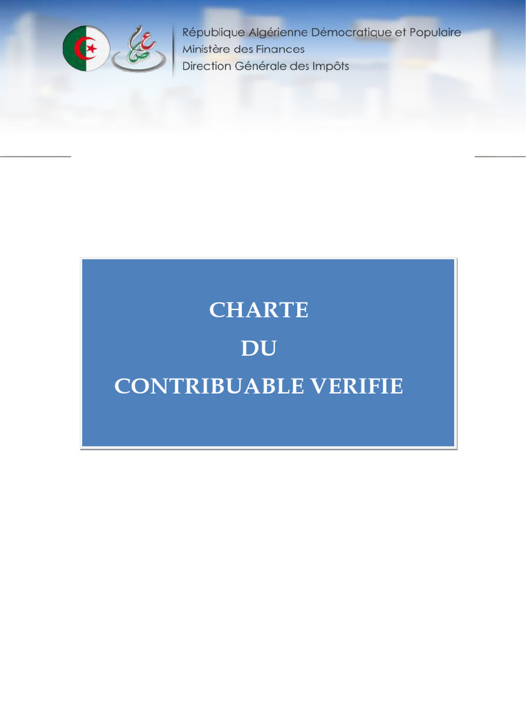 Charte Du Contribuable Soumis Au Contrôle Fiscal - 2026 | PDF | Impôts ...