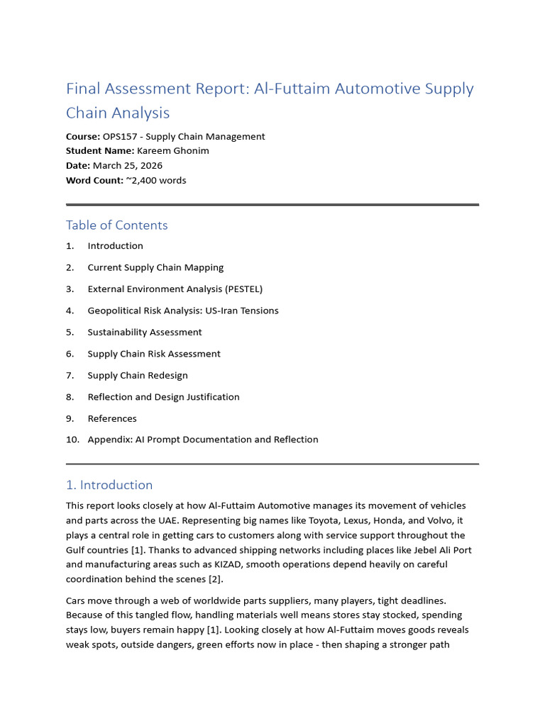 Final Assessment Report Al Futtaim Polished | PDF | Artificial ...