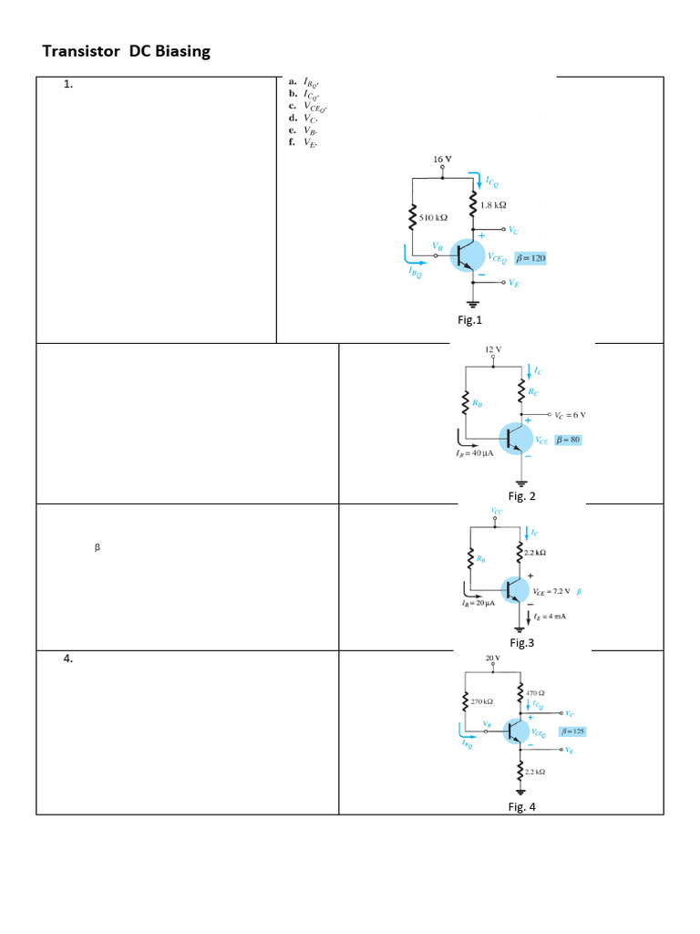 Bai Tap Chuong 45 (Transistor DC Biasing) | PDF | Amplifier | Transistor