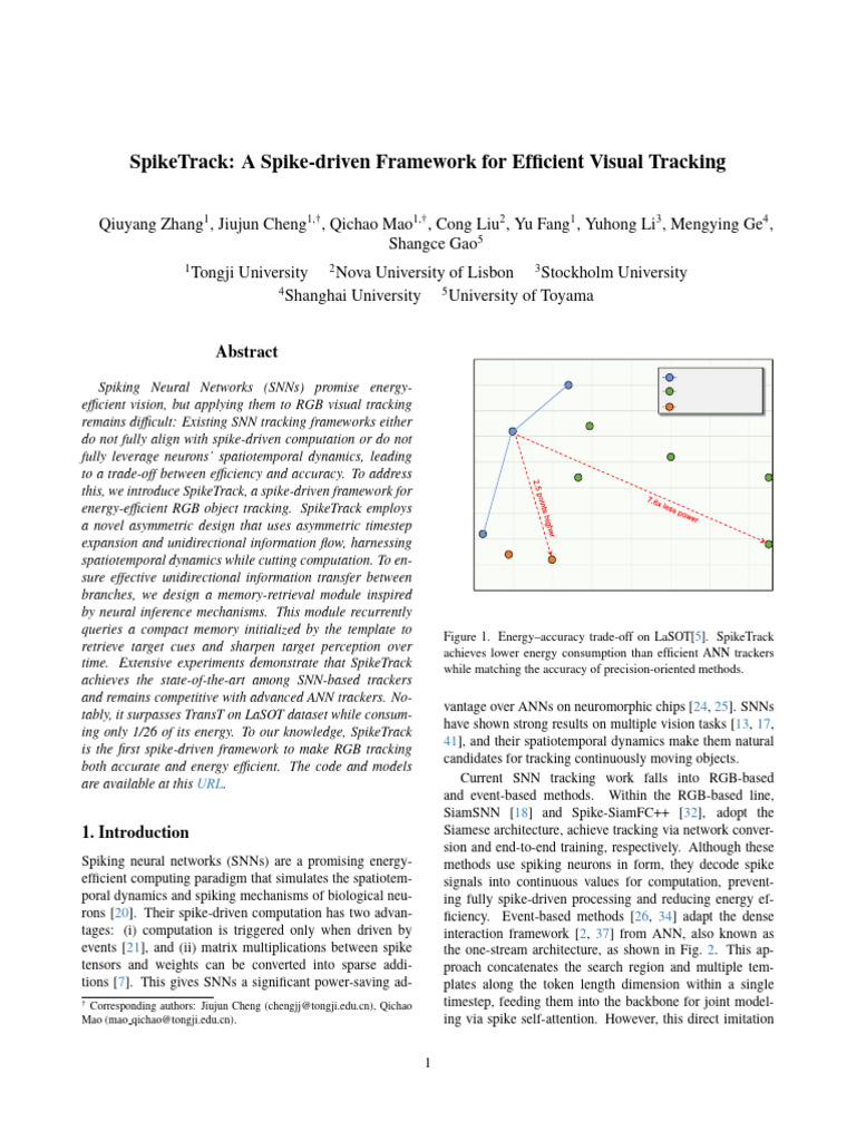 SpikeTrack A Spike-Driven Framework For Efficient Visual Tracking | PDF ...