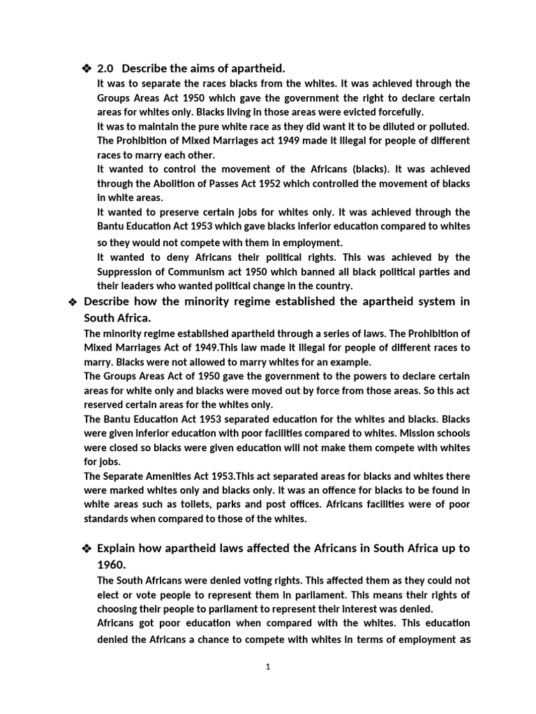 South African History New Notes | PDF | Apartheid | African National ...