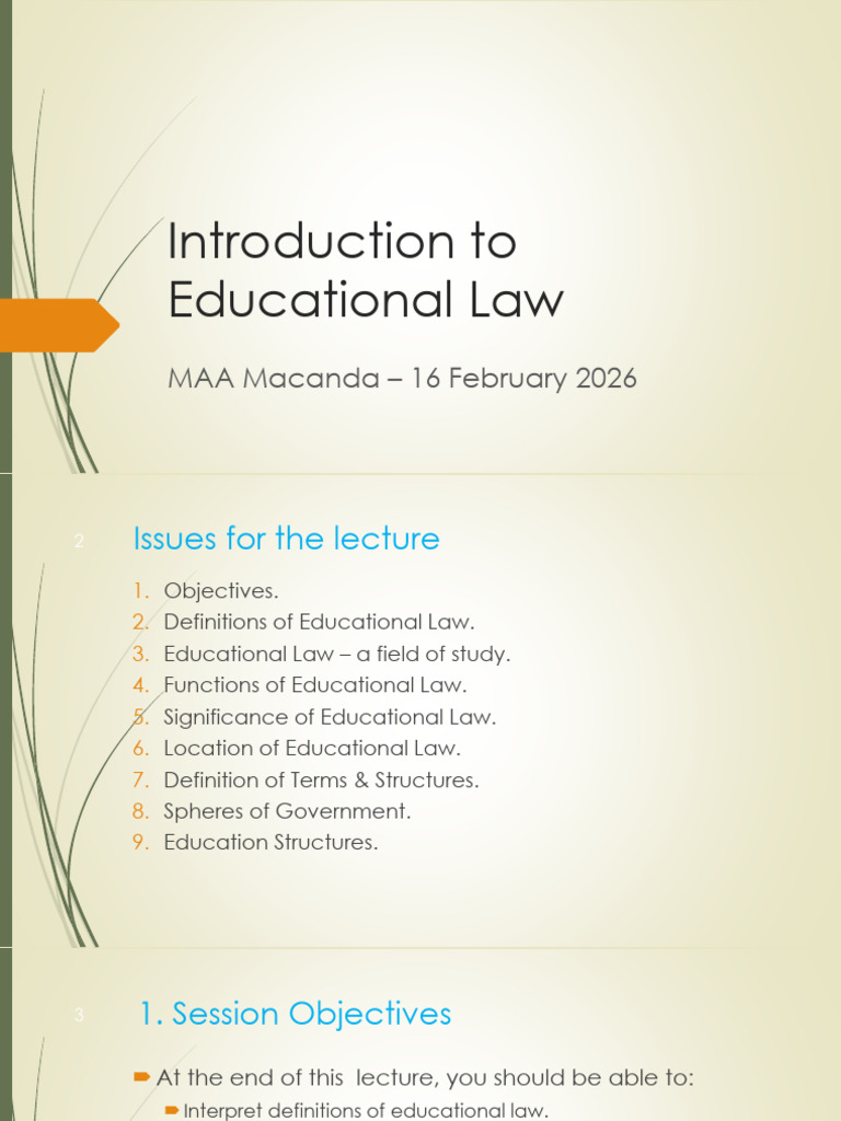 Introduction To Educational Law - 16 February 2026 | PDF