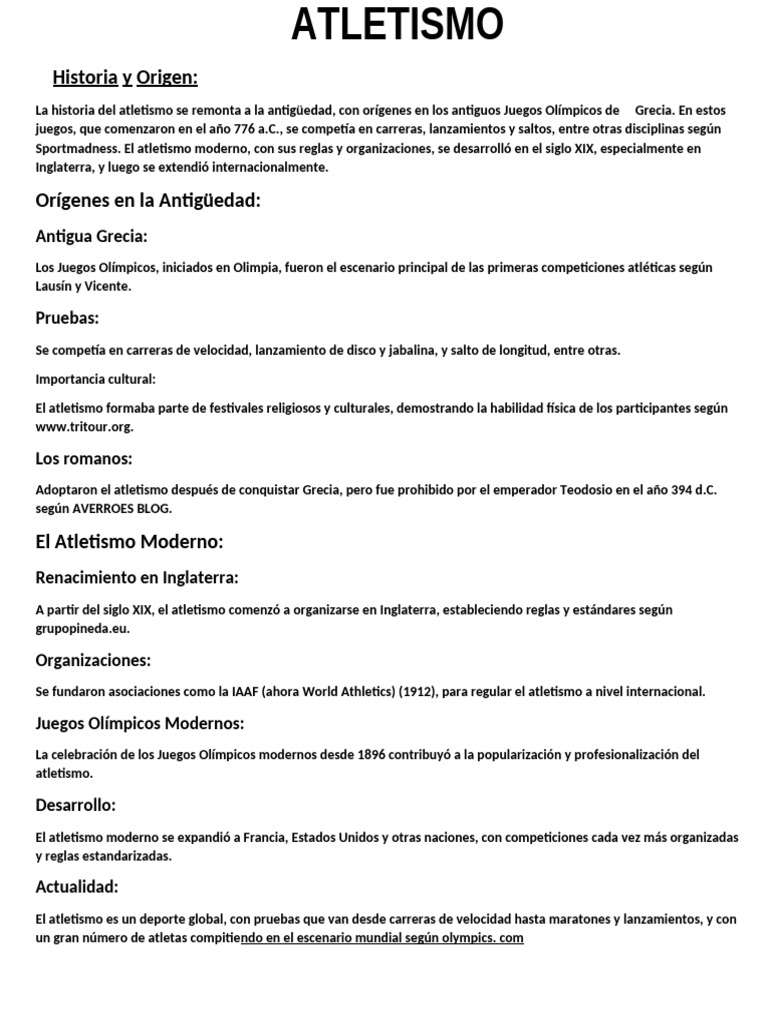 ATLETISMO | PDF | Deporte del atletismo | Deportes atléticos